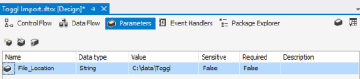 #2 This is the parameters screen to adjust the file location.
